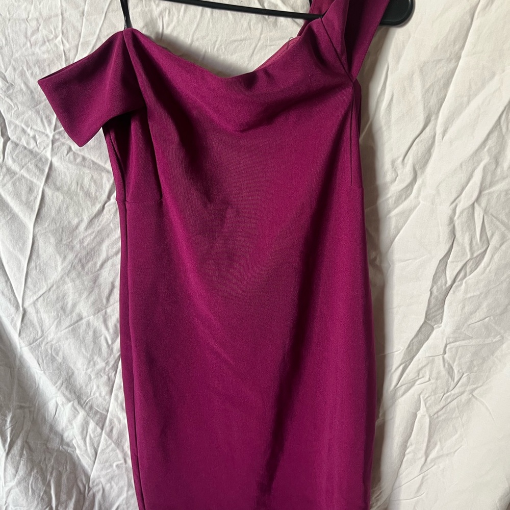 Forever 21 Purple One Shoulder Cocktail Dress~ BROKEN zipper~